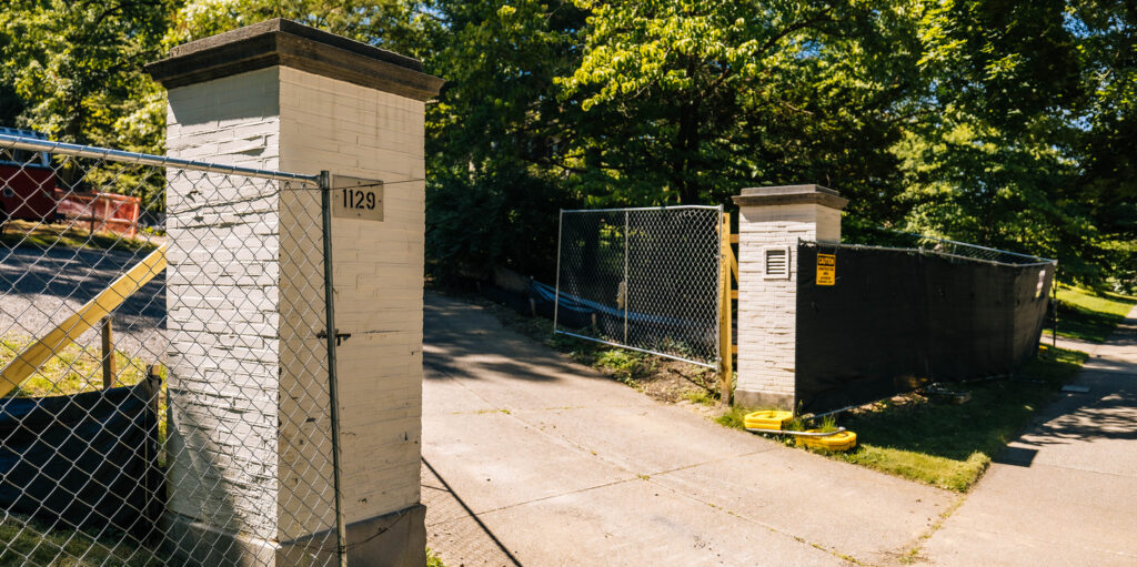 Entrance of site preparation for custom home.
